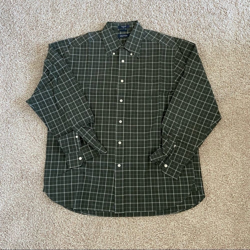 Nautica Striped Long Sleeve Button Up Top